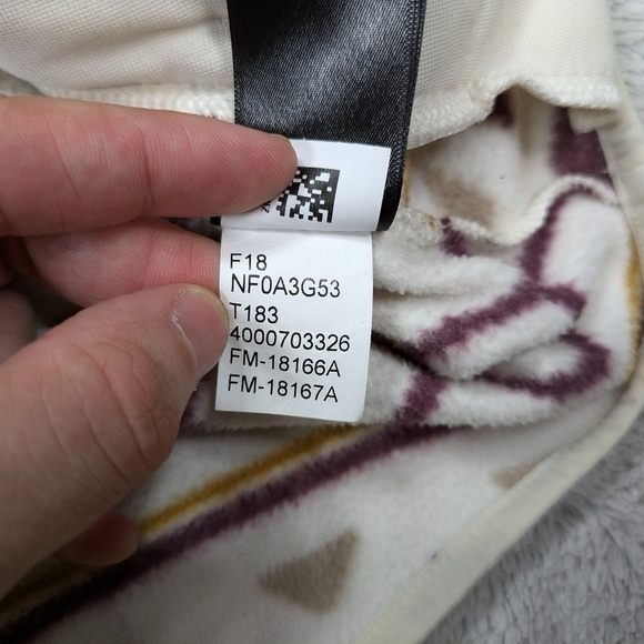 The North Face Jacket Women's M White Glacier Alpine Stripe Fleece Aztec Hoodie  - Picture 8 of 9
